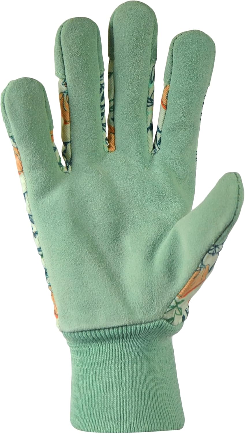 DIGZ Women's Leather Palm Garden Gloves with Knit Wrist