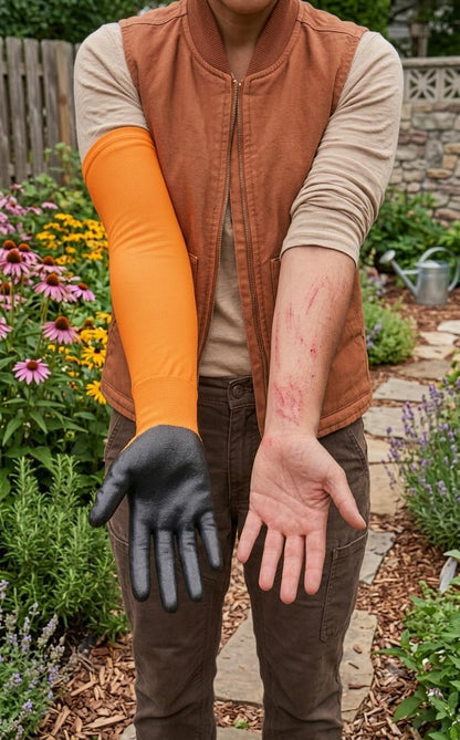 Long Sleeve Gardening Gloves Nitrile-Coated No Slip Grip Cut Proof