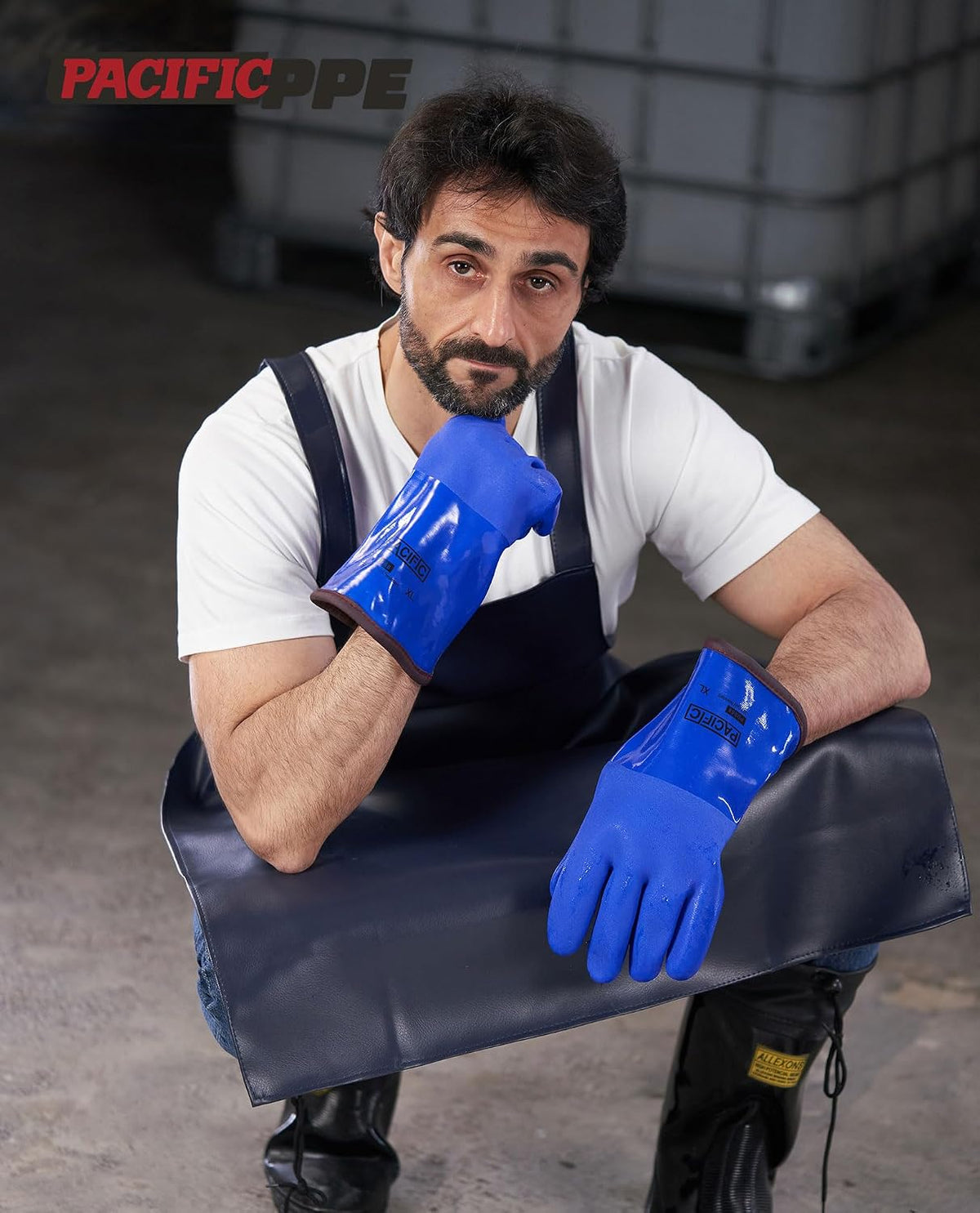 PACIFIC PPE Thermal Insulated Freezer Gloves, Waterproof, Blue, Large