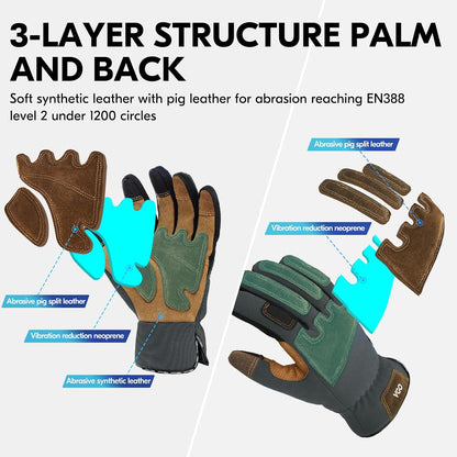 Vgo... Gardening Work Gloves for Men,Thornproof,Touchscreen(SL7475,S)