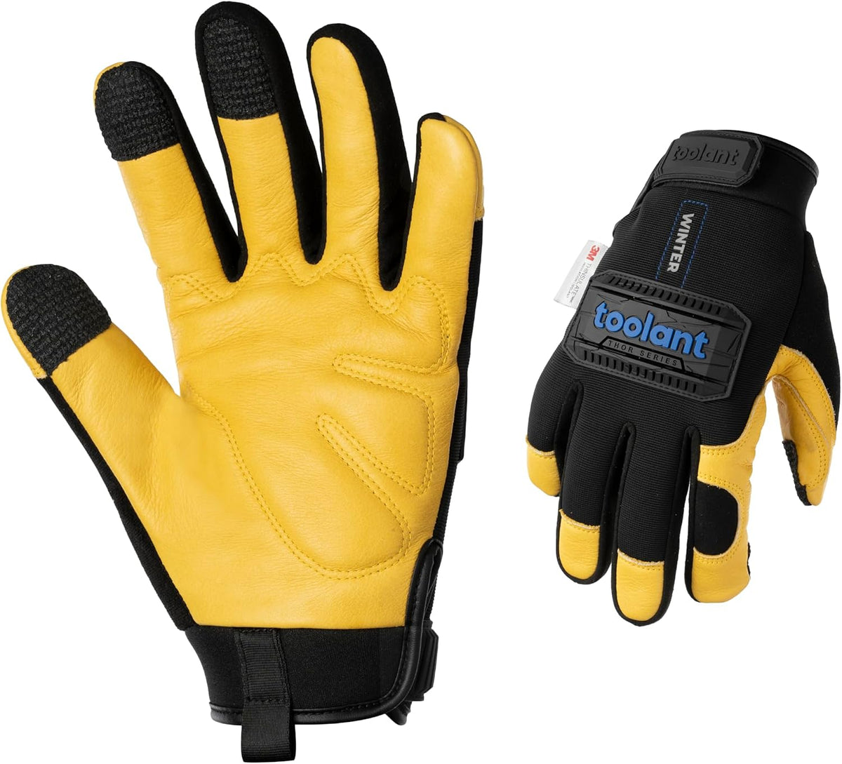toolant Upgraded Waterproof Winter Work Glove with 3M Lining, High Dexterity Leather Gloves,Touchscreen with Impact Protection