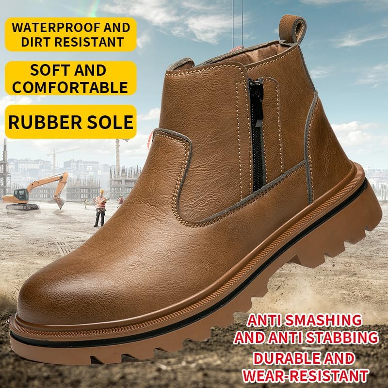 Women's Steel Toe Boots Waterproof Lightweight Construction Safety Shoes