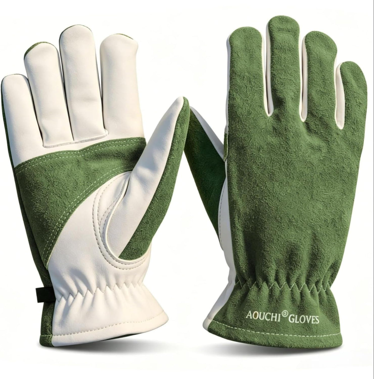 Cowhide Leather Work Gloves,Gardening,Welding Gloves for Men Black XL