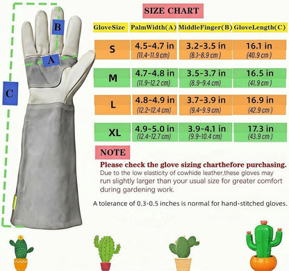 Cow Leather Adjustable Thorn Proof Gardening Gloves