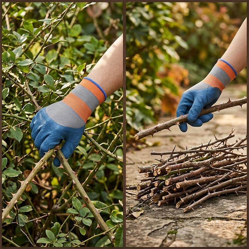 Rubber Coated Gardening Gloves for Women and Men