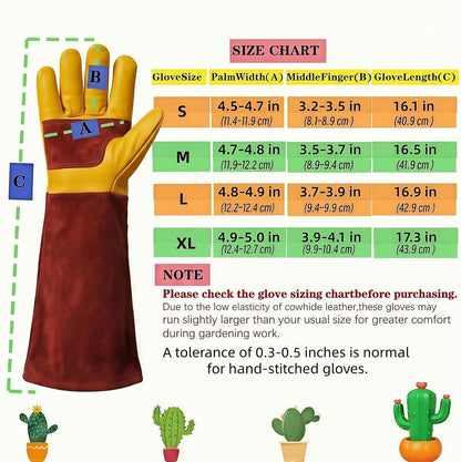 Cow Leather Adjustable Thorn Proof Gardening Gloves