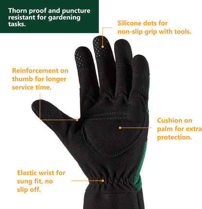 COOLJOB Thorn Proof Rose Pruning Garden Gloves for Men, Long Sleeve Large