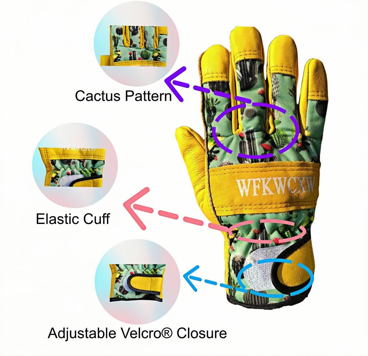 Cow Leather Adjustable Thorn Proof Gardening Gloves