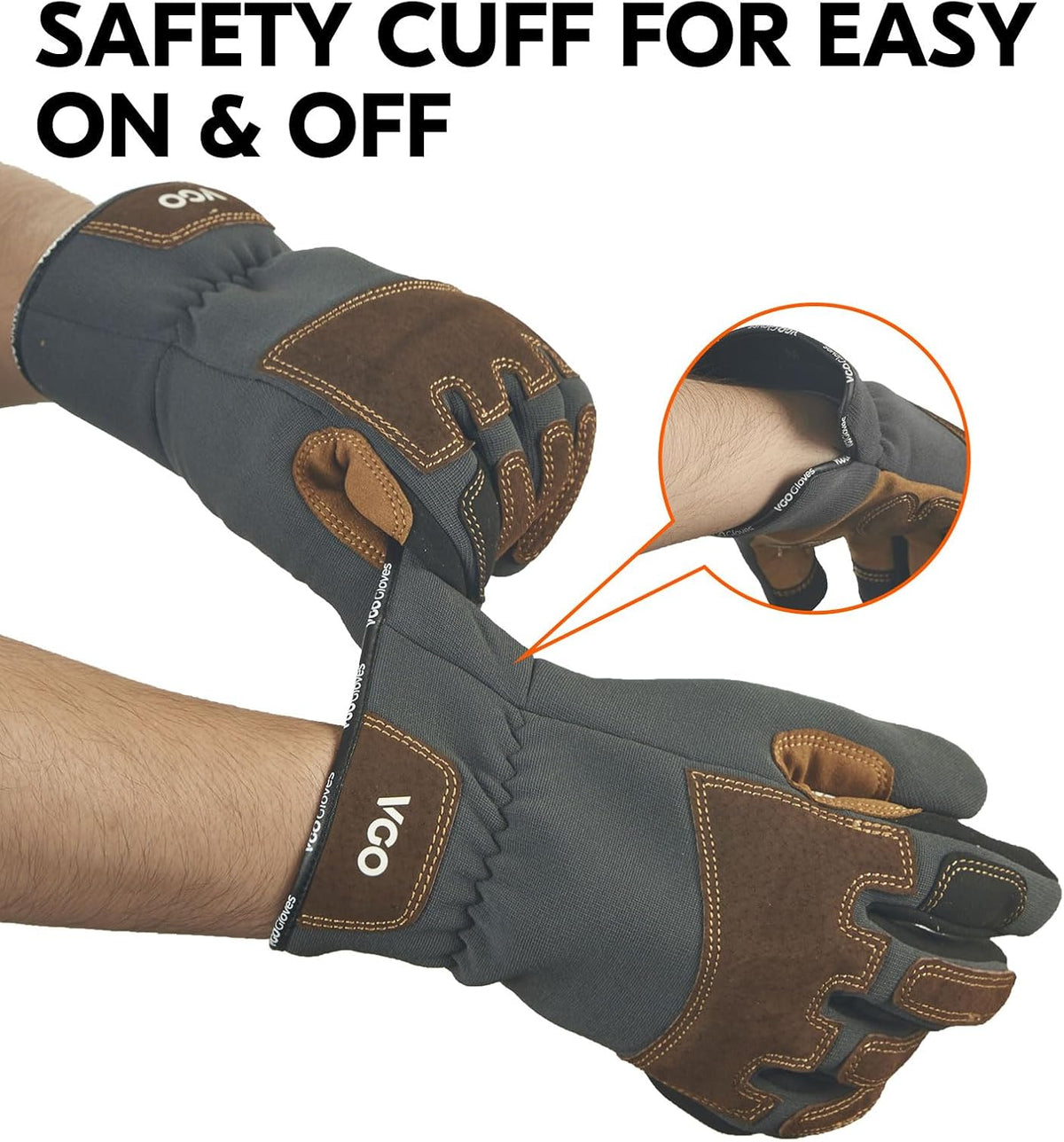 Vgo... Gardening Work Gloves for Men,Thornproof,Touchscreen(SL7475,S)