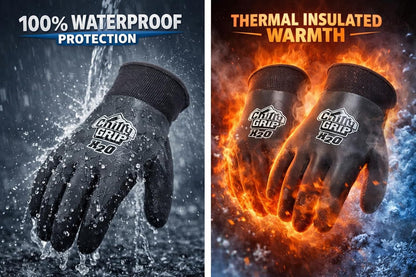 Red Steer A325 H2O Waterproof Thermal Insulated Gloves, Gray, Snug-Fit Wrist, Textured Palm, Sizes M-XL