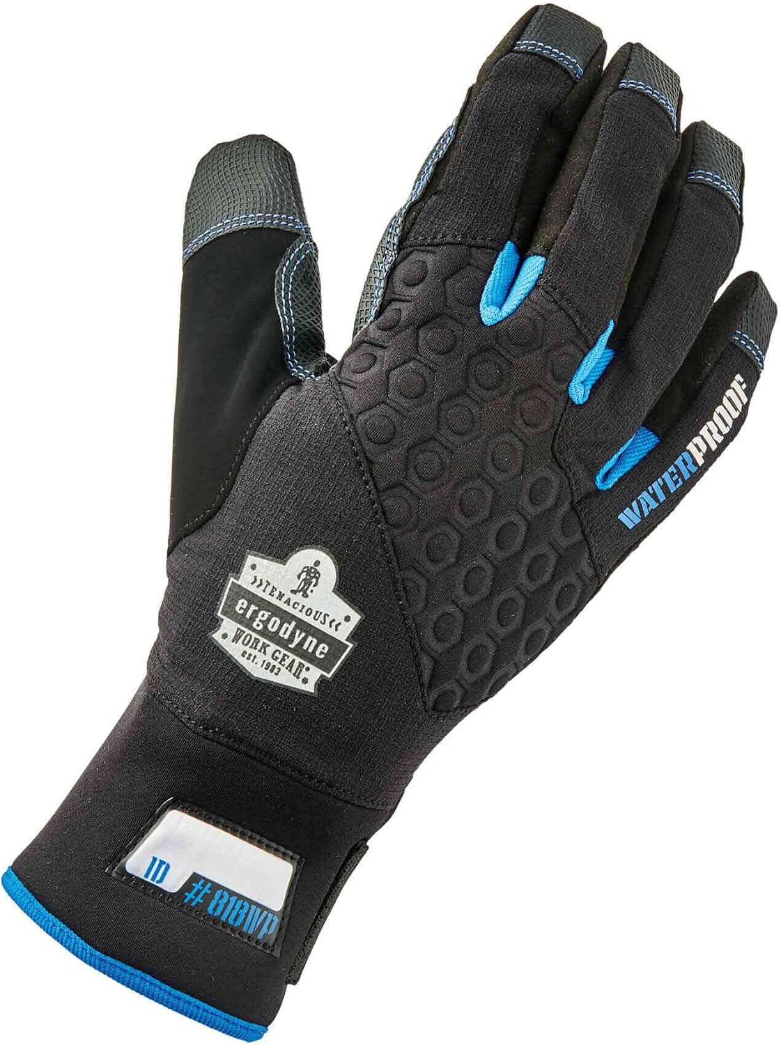 Waterproof Work Gloves, Thermal Insulated, Touchscreen, Enhanced Grip, Ergodyne ProFlex 818WP,Black