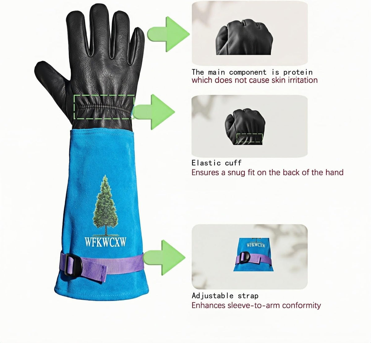 Cow Leather Adjustable Thorn Proof Gardening Gloves