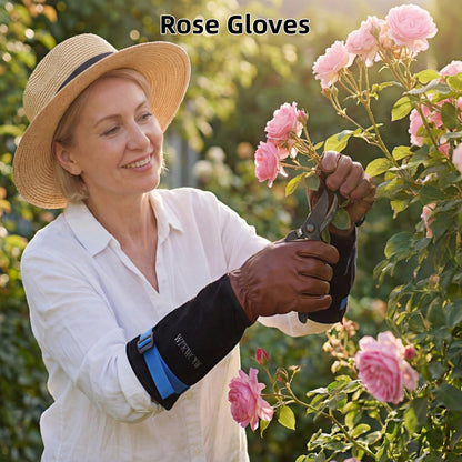 Cow Leather Adjustable Thorn Proof Gardening Gloves