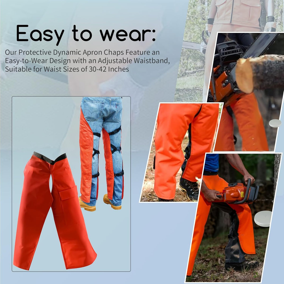 XTPTFABS 0000-886-3905 Chain Saw Protective Chaps,Adjustable Belt,L:35in