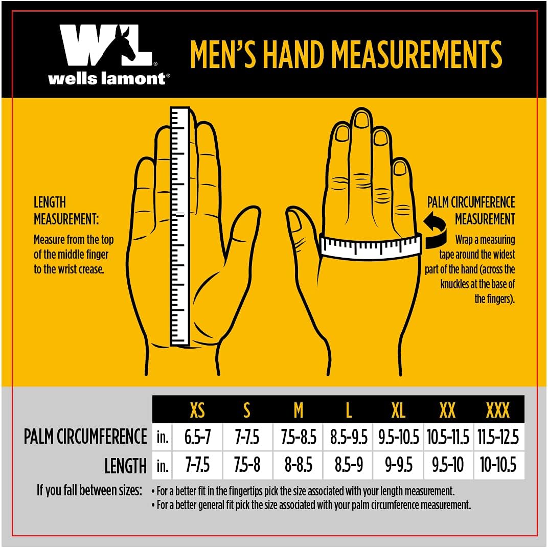 Wells Lamont Men's Waterproof Insulated Leather Winter Work Gloves, Large