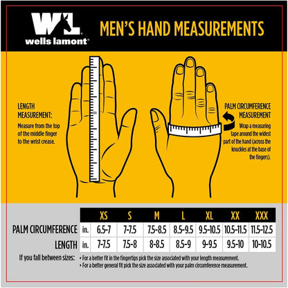 Wells Lamont Men's Waterproof Insulated Leather Winter Work Gloves, Large