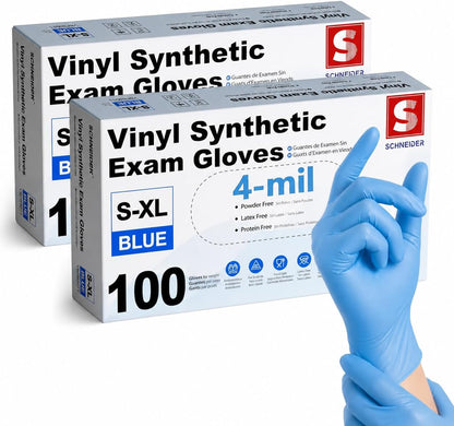 Schneider Medical Nitrile/Vinyl Blend Exam Gloves, Black Disposable
