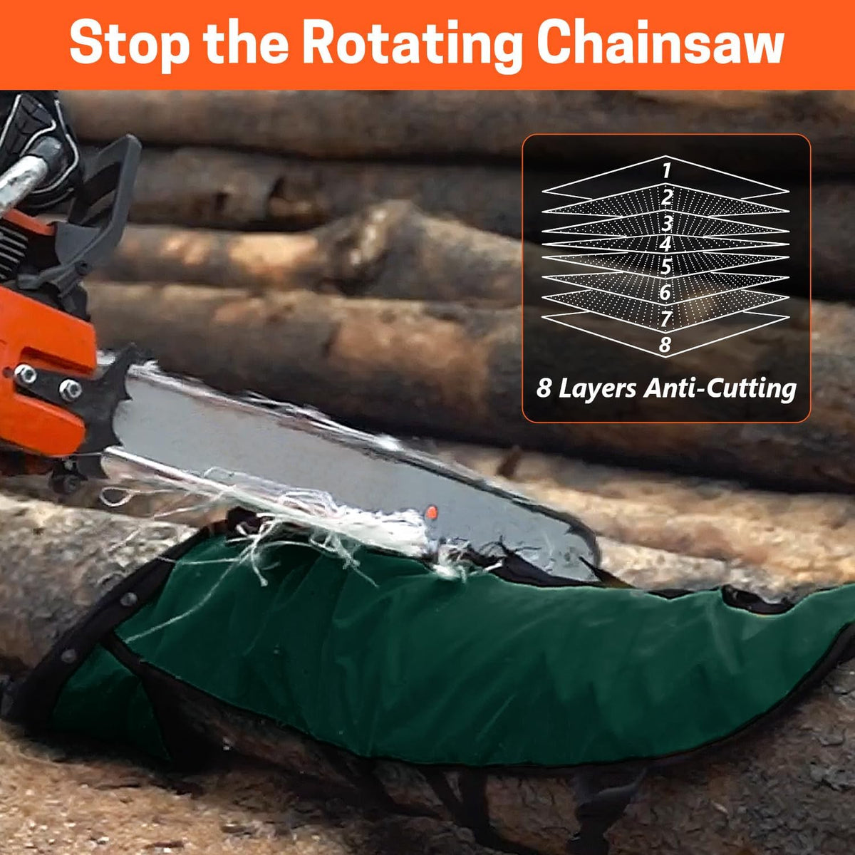 Chainsaw Chaps, 8-Layer Chainsaw Apron Chainsaw Safety Pants for Men & Women Chainsaw Accessories for Forest Worker