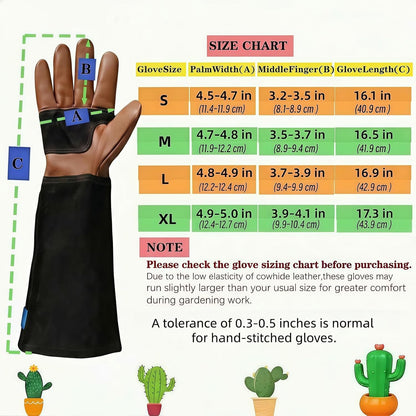 Cow Leather Adjustable Thorn Proof Gardening Gloves