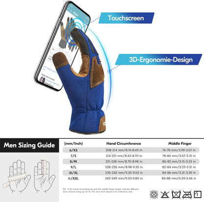 Vgo... Gardening Work Gloves for Men,Thornproof,Touchscreen(SL7475,S)