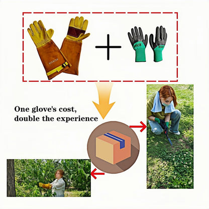 Cow Leather Adjustable Thorn Proof Gardening Gloves