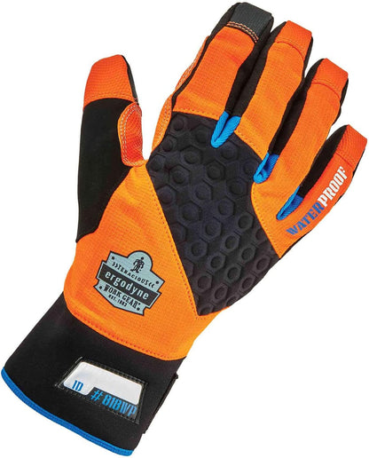 Waterproof Work Gloves, Thermal Insulated, Touchscreen, Enhanced Grip, Ergodyne ProFlex 818WP,Black
