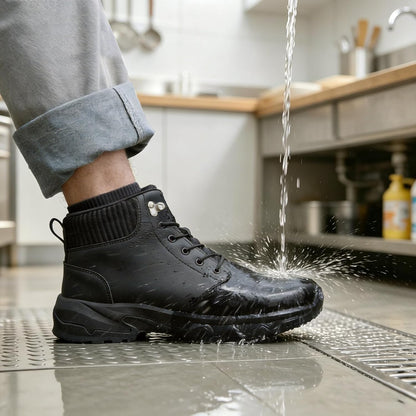 Non Slip Work Boots for Men,Kitchen shoes for Restaurant Food Service,Black