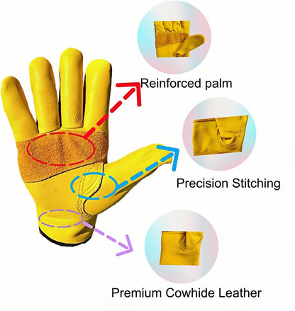 Cow Leather Adjustable Thorn Proof Gardening Gloves
