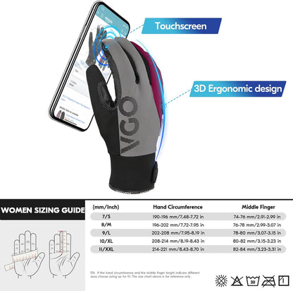 Vgo...-4°F Women's Coldproof&Waterproof Winter Gloves(SL8777FW)