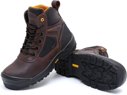 MWORK 6" Safety Work Boots For Men Water Resistant Composite Toe Puncture Resistant EH Non Slip No Metal ASTM F2413-18 Comfortable&Durable MW9276