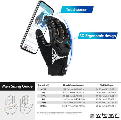Vgo... 32°F Waterproof Winter Work Gloves Men Mechanic Touch(SL8849FW)
