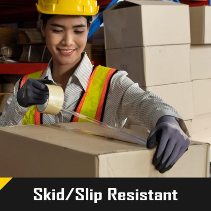 COOLJOB 3/6/12 Pairs Nitrile Rubber Dipped Nylon Safety Work Gloves