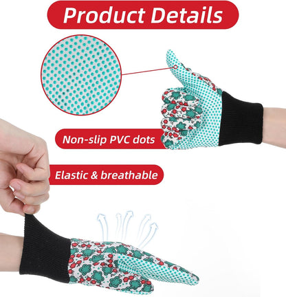 4 Pairs Womens Gardening Gloves, Garden Gloves for Women