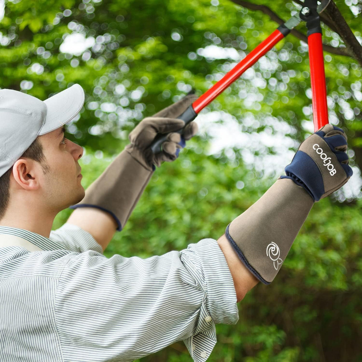 COOLJOB Thorn Proof Rose Pruning Garden Gloves for Men, Long Sleeve Large