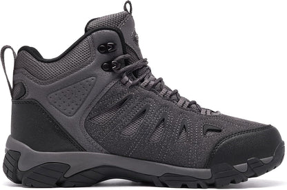 SHULOOK Men's Waterproof Hiking Boots Non-Slip Lightweight Mid Top Ankle Boot Breathable Hiker Trekking Shoes