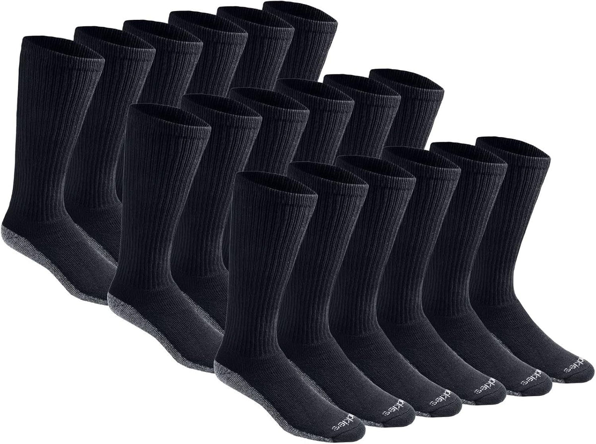 Dickies Men's Dri-Tech Moisture Control Boot-Length Socks, Available in L-XL (6, 12 Pairs)
