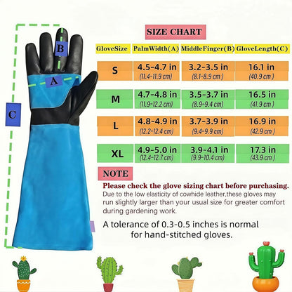 Cow Leather Adjustable Thorn Proof Gardening Gloves