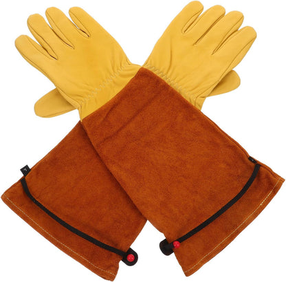Sheepskin Gardening Gloves, 2Pcs Long Sleeve Thorn Proof Protective Work