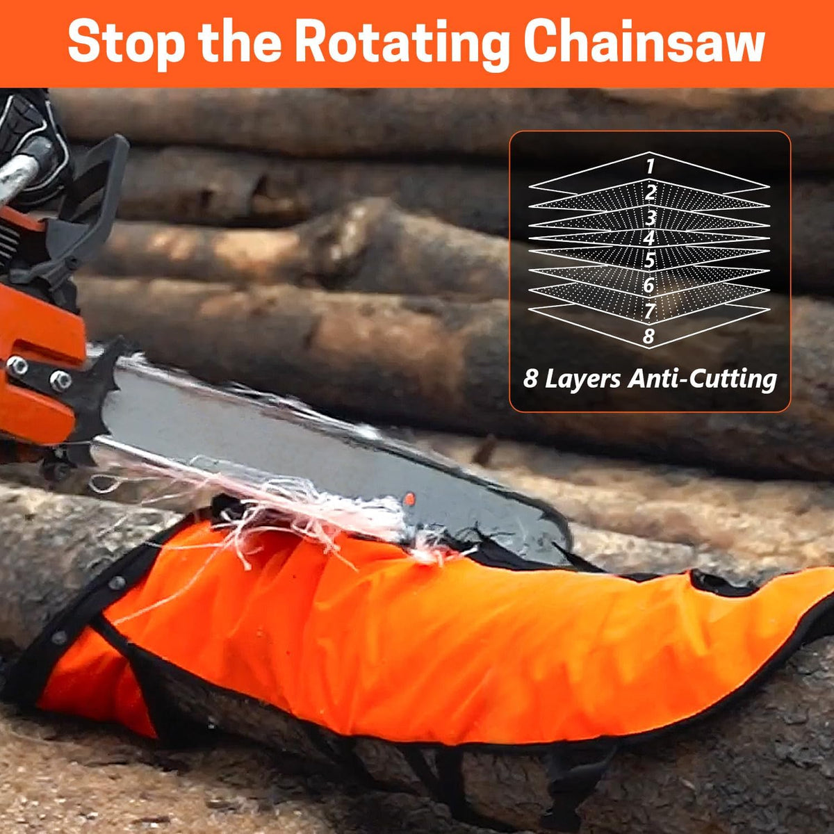 Chainsaw Chaps, 8-Layer Chainsaw Apron Chainsaw Safety Pants for Men & Women Chainsaw Accessories for Forest Worker