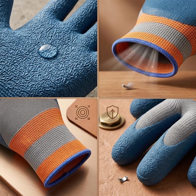 Rubber Coated Gardening Gloves for Women and Men