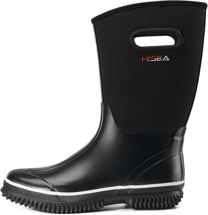 HISEA Women's Mud Rain Boots, Waterproof Insulated Rubber Garden Shoes