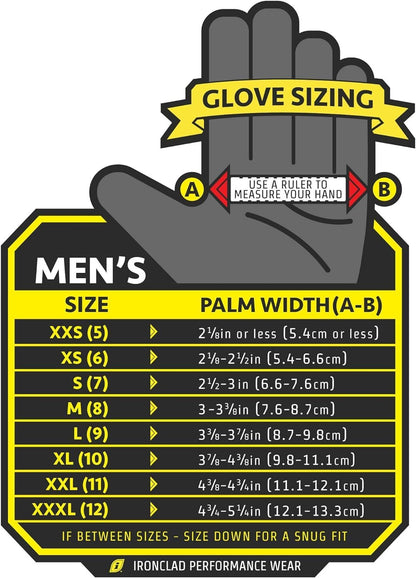 Ironclad General Utility Work Gloves GUG, All-Purpose, Performance Fit, Durable, Machine Washable (1 Pair) Black