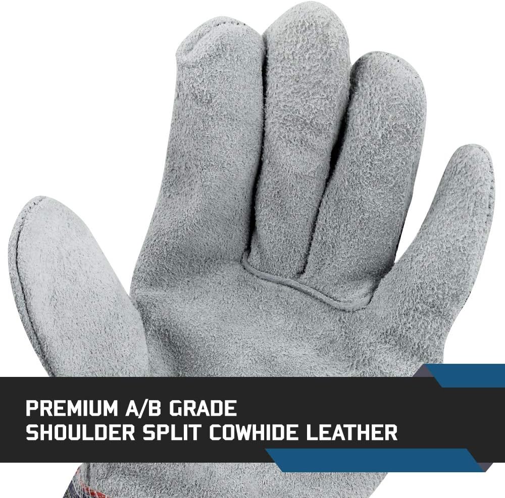 Glove Station Cowhide Leather Work Gloves, Heavy-Duty, Men & Women