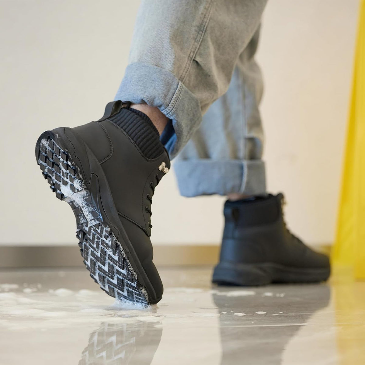 Non Slip Work Boots for Men,Kitchen shoes for Restaurant Food Service,Black