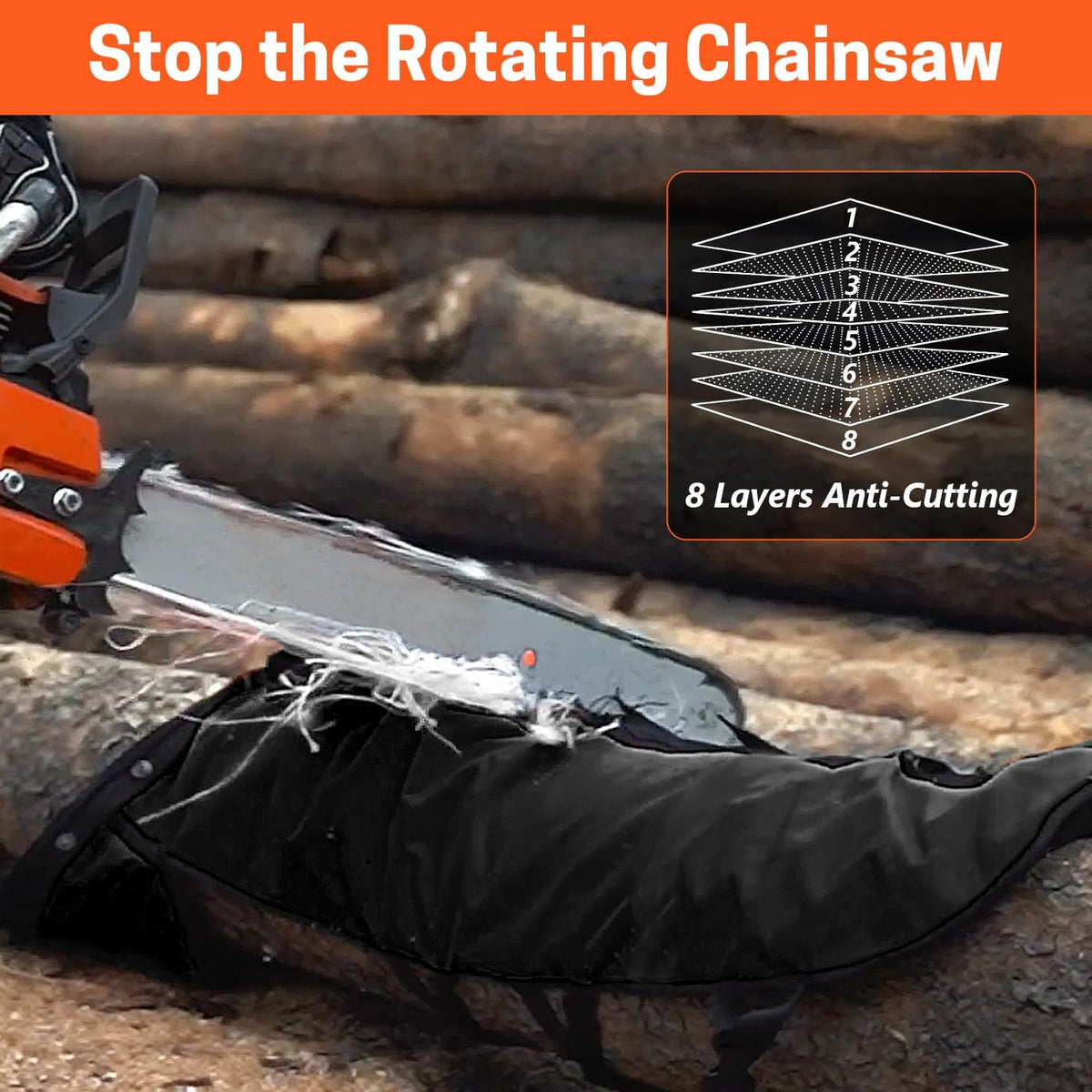 Chainsaw Chaps, 8-Layer Chainsaw Apron Chainsaw Safety Pants for Men & Women Chainsaw Accessories for Forest Worker