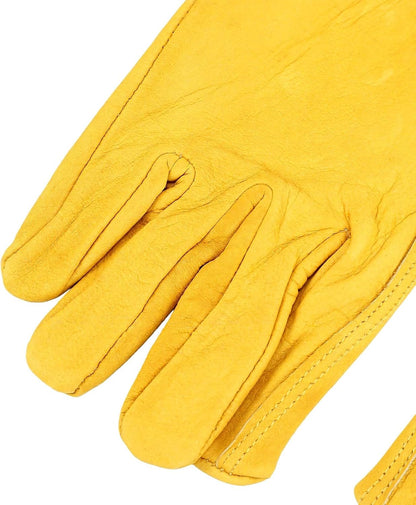 ViaGasaFamido Gardening Gloves with Long Cuff, Leather Puncture Proof for
