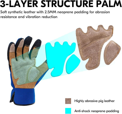 Vgo... Gardening Work Gloves for Men,Thornproof,Touchscreen(SL7475,S)