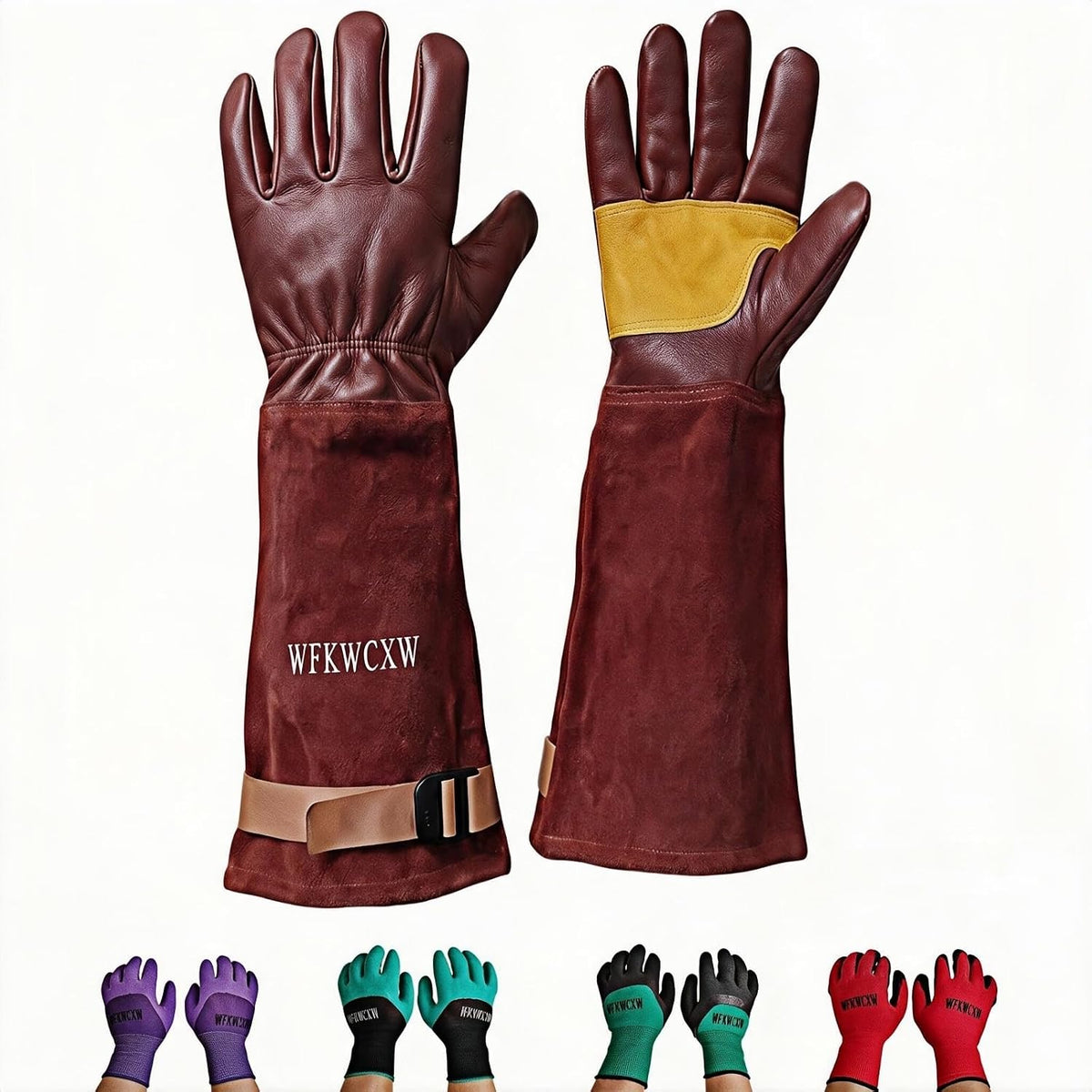 Cow Leather Adjustable Thorn Proof Gardening Gloves