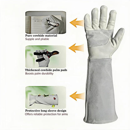 Cow Leather Adjustable Thorn Proof Gardening Gloves