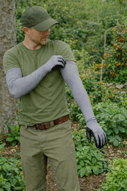 Long Sleeve Gardening Gloves Nitrile-Coated No Slip Grip Cut Proof